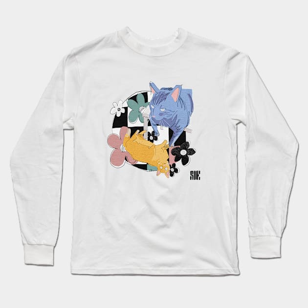 Playful cats Long Sleeve T-Shirt by sheltonartco